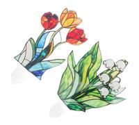 Toyvian 2pcs Acrylic Decorative Plant Pot Stakes for Succulent and Flower Pot Accessories, Small Portable Floral Garden Stakes for Indoor and Outdoor Home Office Décor