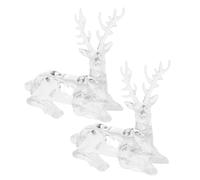 Toyvian 2pcs Acrylic Reindeer Sculpture Reindeer Decor Indoor Clear Deer Statue Figurine Statues Crystal Figurines Table Centerpiece Elk Cute Deer Ornament Transparent