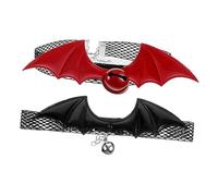 Toyvian 2pcs Adjustable Bat Wing Cat Collar with Bell Separate Type Breakaway Design for Indoor Cats Festive Halloween and Christmas Pet Accessory Comfortable Fit