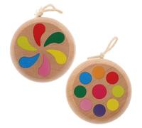 Toyvian 2pcs Adjustable String Wooden Yoyo for Smooth Craftsmanship Educational Ball with Cute Design for Beginners Coordination and Balance Development Birthday and Christmas Party Favor