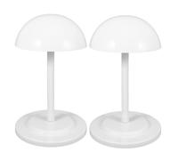 Toyvian 2pcs Adjustable White Dome Wig Stand Nonslip Plastic Hat Display Rack for Retail Shops Salons Home Use Versatile Cowboy Cap Organizer Sun Hat Holder for Women Men