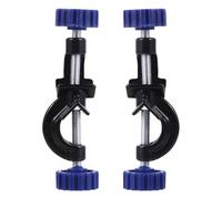 Toyvian 2pcs Alloy Clamp Holder with Blue Knobs Heavy Duty Right Angle Lab Stand Clamp for Laboratory and Home Use Adjustable Bosshead Support Clips
