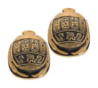 Toyvian 2pcs Ancient Egyptian Scarab Beetle Collectible Resin Figurines with Elegant Intricate Design, Comfortable Touch Home Decor Ornaments for Office Desk and Car Decoration
