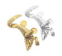 Toyvian 2pcs Animal-shaped Brooches Alligator Pins for Clothes Alloy Lapel Pin Mens Suit Brooch Costume Jewelry for Men Scarf Banquet Clothing Accessories
