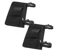 Toyvian 2pcs Armrest Side Hanging Bag Wheelchair Arm Rest Pouch Bag Oxford Cloth Storage Pouch with Cup Pocket Plastic Reinforcement Enhanced Storage Capacity for Daily Commutes Walker