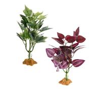 Toyvian 2pcs Artificial Terrarium Plants for Reptiles and Aquatic Use Safe Fish Tank Decorations with Vivid Colors and Compact Design for Snake Lizard Turtle Habitats Enhancing Exploration