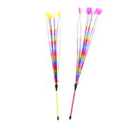 Toyvian 2pcs Assorted Colour Cat Feather Teaser Wand for Cats and Kittens Pvc Material Interactive Supplies for Playing and Keeping Kittens Active Random Color