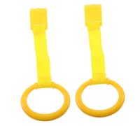 Toyvian 2pcs Baby Walking Assist Crib Hanging Pull Rings for Infant Nursery Cot Stand up Safety Handle Yellow Toddler Learning Grip Rings for Arm Strength Exercise