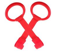 Toyvian 2pcs Baby Walking Assist Pull Rings for Crib, Toddler Stand up Nursery Cot Handles, Infant Bed Hanging Rings for Arm Strength Exercise, Red