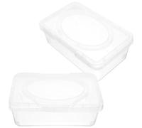 Toyvian 2pcs Baby Wipes Dispenser Box with Lid Portable Wet Wipe Holder Made of Sturdy Pp Material Large Volume Not Easy to Deform for Stroller and Crib Use