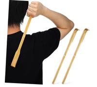 Toyvian 2pcs Back Scratcher Wood Bamboo Long Handle Back Massagers for Body Relaxation and Target Itchy Spots for Women and Adults