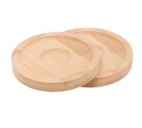 Toyvian 2pcs Bamboo Drink Coasters with Non-slip Surface and Multifunctional Design, Reusable round Shape Coasters for Wine Glasses, Whiskey, Beer Mugs, for Home and Party Use
