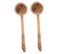 Toyvian 2pcs Bamboo Water Scoop Long Handle Ladle for Household Use Vintage Rustic Design with Comfortable Grip Clean Multi-Purpose Watering Scoop for Kitchen Bath and Garden Tasks