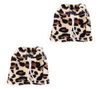 Toyvian 2pcs Bearded Dragon Clothes Warm Leopard Print Lizard Costume Soft Lightweight Reptile Apparel for Small Lizards Comfortable Holiday Outfit
