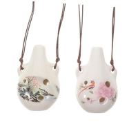 Toyvian 2pcs Beginner Ocarina Porcelain Flutes Ceramic Ocarina for Musical Instrument for Boy Girl and Beginners Random Style