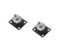 Toyvian 2pcs Black Guitar Jack Plate Stereo Jack Socket for Electric Guitar Hardware Curved Plate and Mounting Screws