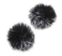 Toyvian 2pcs Black Mic Wind Muff Covers for Lavalier Microphones, Imitation Plush Material, Easy to Put and Remove, Protecting Microphone from Spit, for Stage and Bar Use