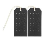 Toyvian 2Pcs Black PU Leather Earring Display Stand Beige Rope, Double-Sided Jewelry Holder for Selling Earrings and Chokers, Small Travel Jewelry Organizer