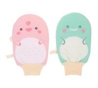 Toyvian 2pcs Body Scrubber for Women Double Sided Dead Skin Remover Glove Gentle Exfoliating Mitt for Back Cleaning for Independent Living and Shower Comfort