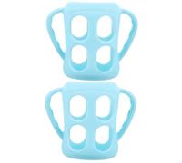 Toyvian 2pcs Bottle Handle Silicone Sleeve for Nursing Bottles Double Handles Easy to Use for Independent Drinking for Showers and Developing Grip Skills