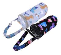 Toyvian 2pcs Bottle Thermal Sleeve Set, Portable Insulated Nursing Bottle Bag for Carriage, Grey and Dark Color, Suitable for Feeding on The Go