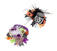 Toyvian 2pcs Bow Knot Hair Band for Halloween Headdress with Purple Orange Comfortable Elastic Headband for Newborns for Halloween Costumes and Celebrations