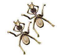 Toyvian 2pcs Brass Ant Ornaments Retro Desktop Decor Sculptures for Living Accessories Home and Office Decoration