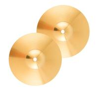 Toyvian 2pcs Brass Jazz Drum Cymbals Replacement for Drum Kit with Sound Professional Golden Alloy Cymbals and Percussion Accessories