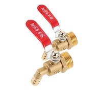 Toyvian 2pcs Brass Valve Shut Off Switch for Gardening and Lawn Care, Copper Material with Red Handle, Leakproof Design, Excellent Sealing Performance, Sturdy Hose Connector Fitting