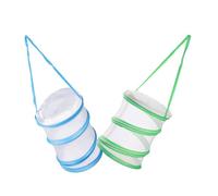 Toyvian 2pcs Breathable Insect Mesh Cage Foldable Cylinder Habitat for Butterfly Observation Lightweight Portable Bug Catcher for Outdoor Exploration