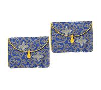 Toyvian 2pcs Buddhist Scripture Storage Pouch Durable Silk Wrapper for Documents and Cards Thickened Protection Bag Elegant Chinese Design