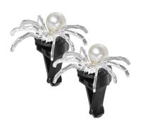 Toyvian 2pcs Car Diffuser Vent Clip Spider Zinc Alloy Silver Car Air Vent Gothic Halloween