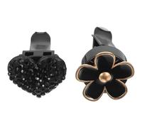 Toyvian 2pcs Car Vent Diffuser Clip with Adorable Five-petal Flower and Rhinestone Heart Design, Zinc Alloy Material, Convenient Placement and Aromatherapy Air Freshener for Elegant Car