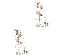 Toyvian 2pcs Cartoon Animal Height Measure Wall Decals for Boys and Girls Room Removable Growth Chart Stickers Adorable Elephant Lion Design for Nursery Decor Wall Art