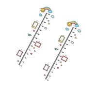 Toyvian 2pcs Cartoon Height Chart Sticker Removable PVC Growth Chart Wall Decal for Boys and Girls Bedroom Living Kindergarten