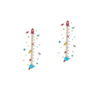 Toyvian 2pcs Cartoon Planet Height Measure Wall Stickers for Boy Girl Rooms Removable Growth Chart Decals Easy to Apply Reposition Wall Art for Nursery Bedroom Living Room Decor