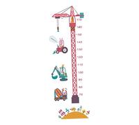 Toyvian 2pcs Cartoon Tower Crane Height Scale Wall Stickers for Kids Room, Easy to Remove PVC Wall Decals for Bedroom and Bathroom Decoration