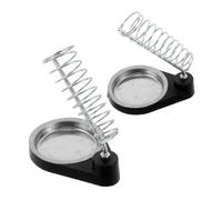 Toyvian 2pcs Cast Iron Soldering Stand Threaded Spring Holder and Brass Wool Cleaner Holder, Easy Tip Cleaning Integration, Suitable for Pencilstyle Soldering Irons in Electronics