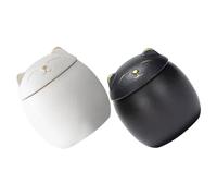 Toyvian 2pcs Cat Ashes Urn Artistic Ceramic Pet Cremation Storage Box with Charming Cat Face Design Durable and Versatile Home Display for Pet Ashes Functional and Beautiful Memorial