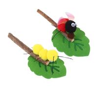 Toyvian 2pcs Cat Chew Sticks: Felt Silvervine Kitten Toys For Indoor Pets - Interactive Kitten Molar Teething Toys - Cat Teasing Stick Pet Accessories