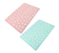Toyvian 2pcs Cat Dog Feeding Mat Pet Dish Mat Non-slip Waterproof Traps Dirt Elastic Cloth Material Home Floor Protection Place under Feeding Bowls Suitable for Cat Paws and Puppy Random