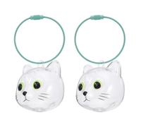 Toyvian 2pcs Cat Hair Keepsake Box with Tweezers, Abs Material Pet Hair Collector for Precise Collection and Storing Memories, Charming Cat Head Design for Pet Memorial Use