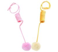 Toyvian 2pcs Cat String with Suction Cup Design Lightweight Plush Cat Crinkle Balls for Indoor Use Creative Fuzzy Balls