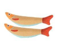 Toyvian 2pcs Catnip Fish Wear Resistant Chew for Cats and Kittens Interactive Self Amusing Pet for Indoor Play and Teething Grinding