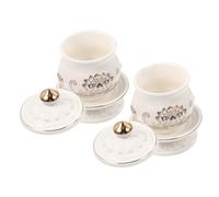 Toyvian 2pcs Ceramic Offering Cups for Buddha Worship Lotus-Shaped White Porcelain Water Purification Bowls Ritual Smudge and Temple Decoration Accessories for Home and Ceremony