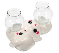 Toyvian 2pcs Ceramic Rabbit Vase Greenhouse Terrarium for Hydroponics for Office Table Decor and Plant Care