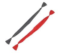 Toyvian 2pcs Chiffon Polka Dot Wide Headbands for Women, Crossed Rabbit Ear Hair Accessories, Large Black and Red White Dot Hairbands for