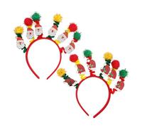 Toyvian 2pcs Christmas Headwear: Creative Kids Christmas Headbands Cute Springy Holiday Hair Bands Festive Accessories for Xmas Parties and Holiday Events