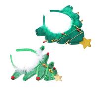 Toyvian 2pcs Christmas Season Tree Headband Cloth Hair Accessory Green | Chic Lovely Style, Safe Costume Matching, Adults Performers for Stage Performance and Parades