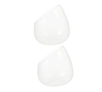 Toyvian 2pcs Clear Cut Glass Flower Vases for Succulents and Cacti Open Design Terrarium Bubble Bowl Style Eco Bottles for Indoor Decorative Accents and Hydroponic Plants